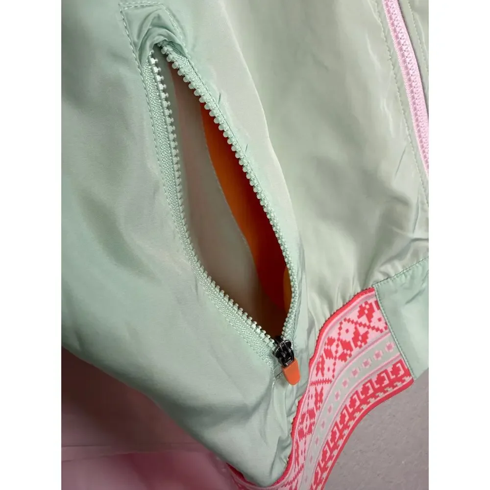 Kari Traa Silje Jacket Mint Light Green Windbreaker Full Zip Outdoor Hooded S